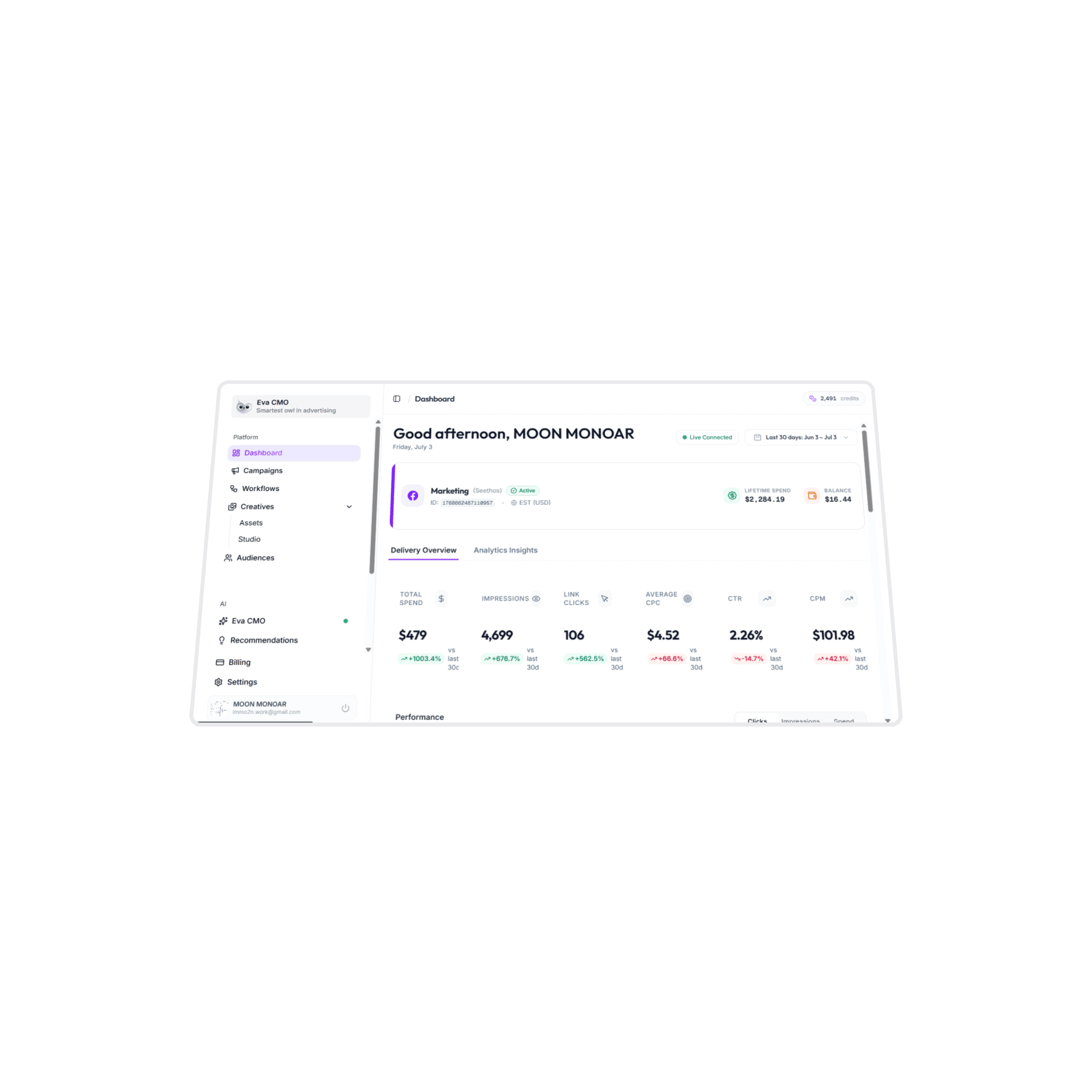 Hyperscaler marketing dashboard